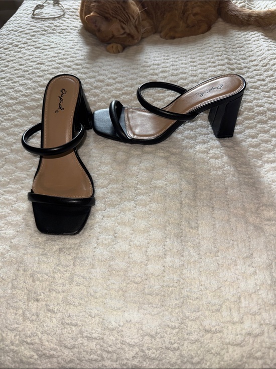 Qupid Shoes - Qupid Black Double-Strap Block Heel Sandals